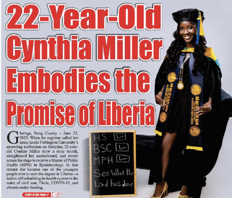 22-Year-Old Cynthia Miller Embodies the Promise of Liberia - Women ...