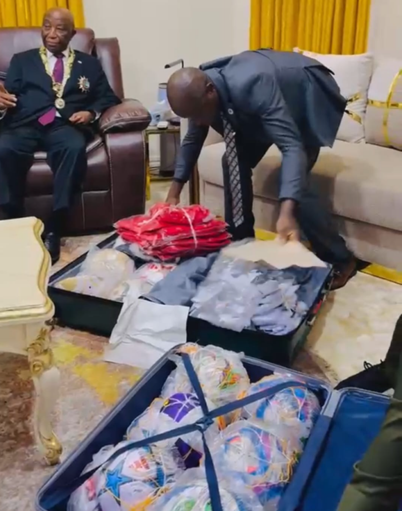 Sports Ambassador Kebe Presents Materials to President Boakai