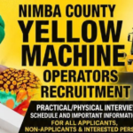 Nimba County Announces Yellow Machine Operators Recruitment
